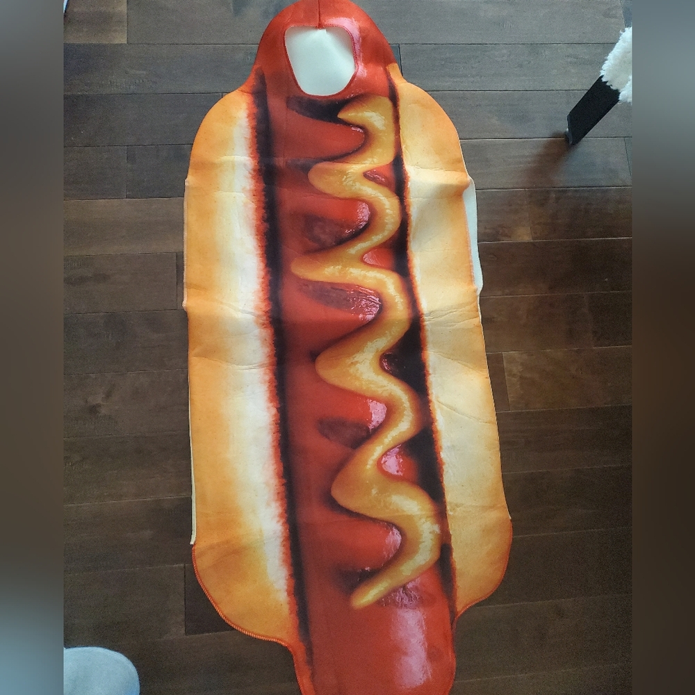 Hot Dog Costume with Mustard Design One Size Fits All
